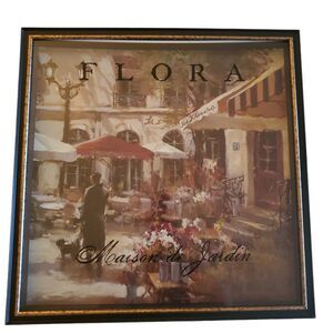 Flora Cityscapes Paris 3D Shadowbox French Maison de Jardin  Wall Art 22x22"